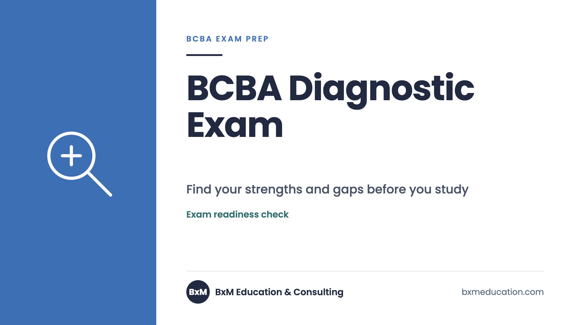 BCBA Diagnostic Exam — BxM Education course