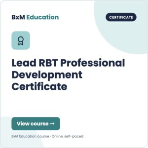 Lead RBT Professional Development Certificate | Course (BxM Education course card, Certificate)