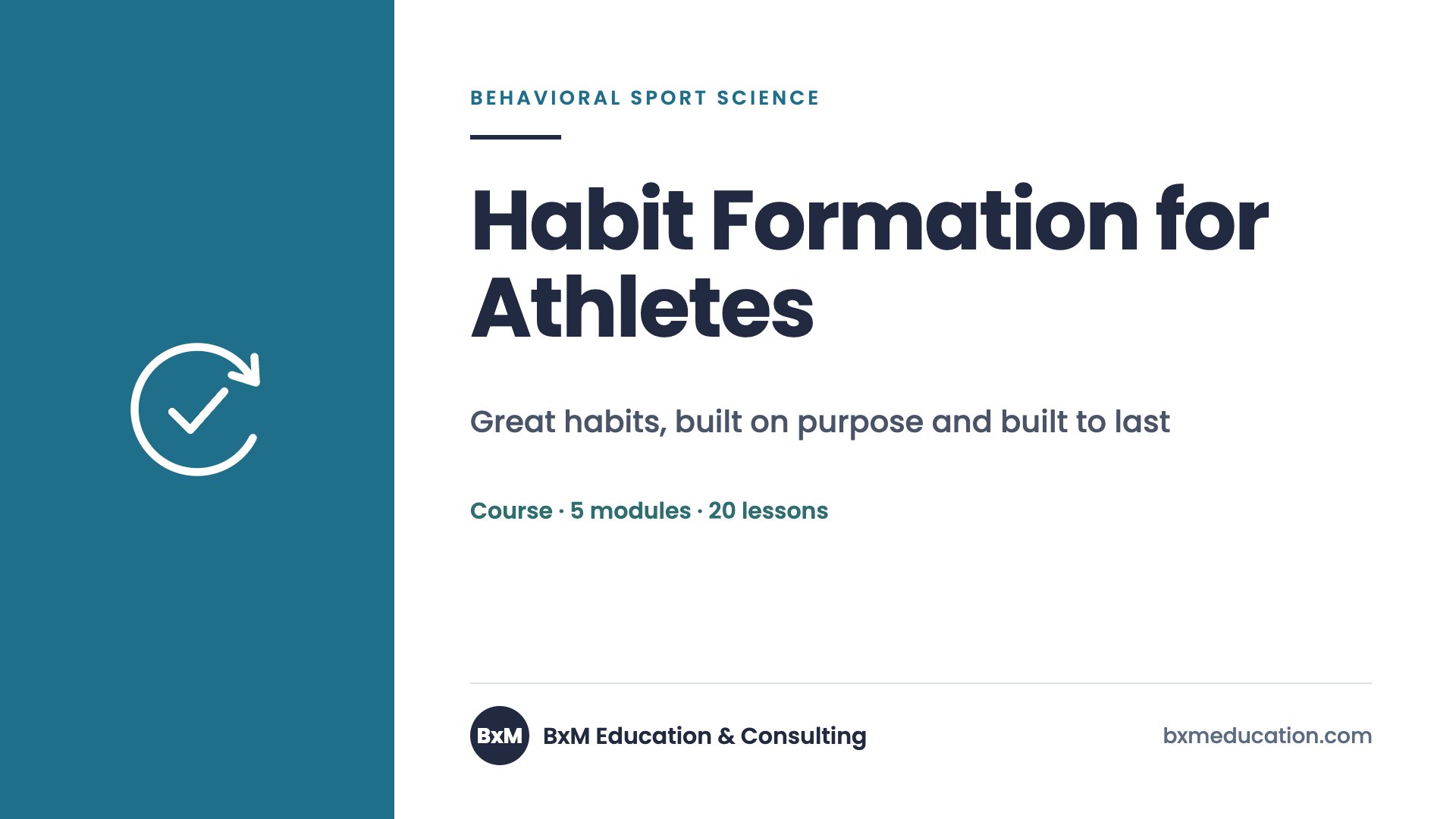 Habit Formation for Athletes — BxM course card