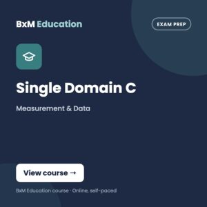 Single Domain C – Measurement & Data (BxM Education course card, Exam prep)