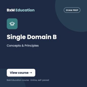Single Domain B – Concepts & Principles (BxM Education course card, Exam prep)