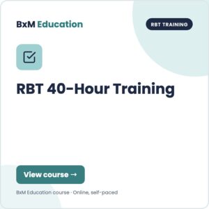 RBT 40-Hour Training (BxM Education course card, RBT training)