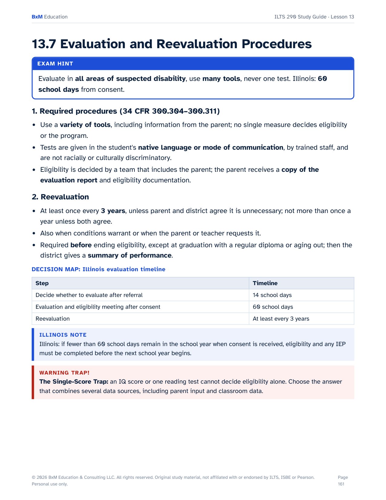 Sample Study Guide page