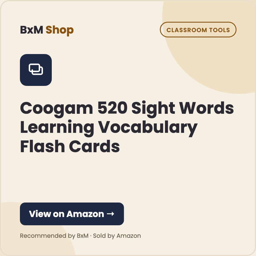Coogam 520 Sight Words Learning Vocabulary Flash Cards (BxM Shop card, Classroom tools)