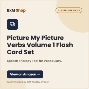 Picture My Picture Verbs Volume 1 Flash Card Set – Speech Therapy Tool for Vocabulary, (BxM Shop card, Classroom tools)