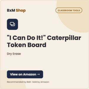 "I Can Do It!" Caterpillar Token Board (Dry Erase) — BxM Shop card