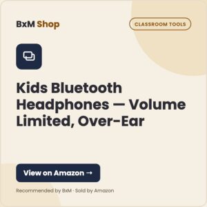 Kids Bluetooth Headphones — Volume Limited, Over-Ear — BxM Shop card
