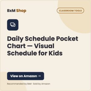 Daily Schedule Pocket Chart — Visual Schedule for Kids — BxM Shop card