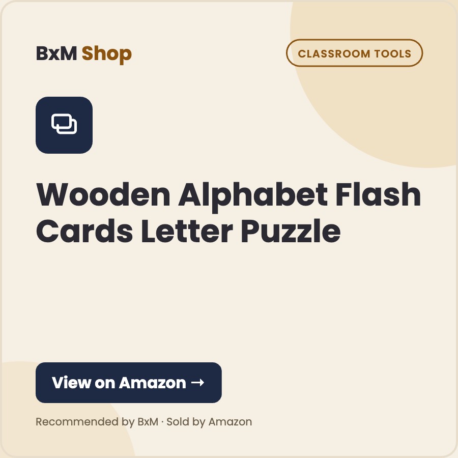 Wooden Alphabet Flash Cards Letter Puzzle – BxM Education
