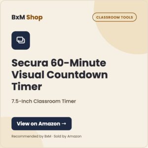 Secura 60-Minute Visual Countdown Timer (7.5-Inch Classroom Timer) — BxM Shop card