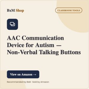 AAC Communication Device for Autism — Non-Verbal Talking Buttons — BxM Shop card