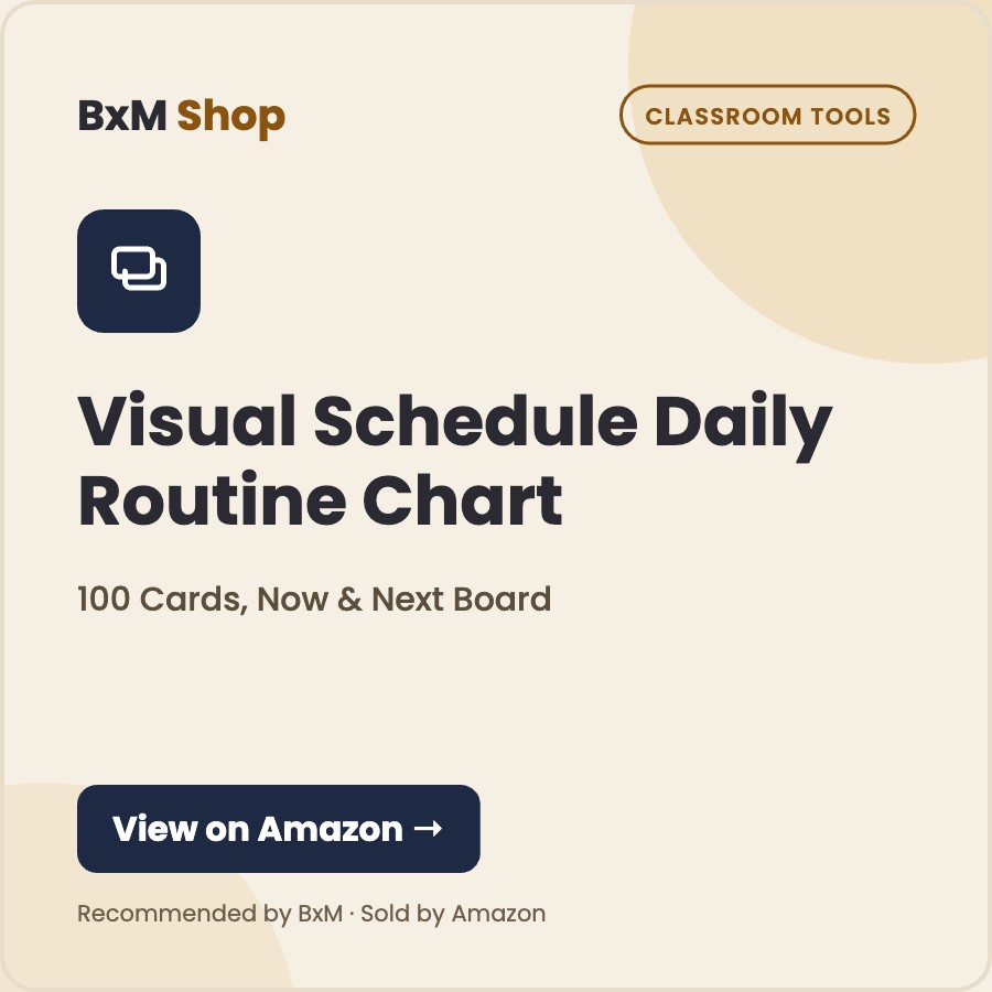 Visual Schedule Daily Routine Chart (100 Cards, Now & Next Board) — BxM Shop card